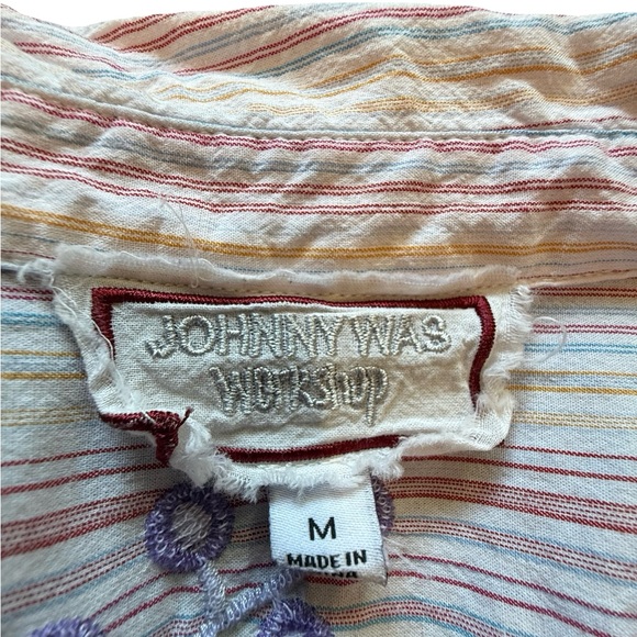 Johnny Was Women’s Piper Relaxed Oversized Shirt In Multi Stripe Size Medium - Picture 8 of 9